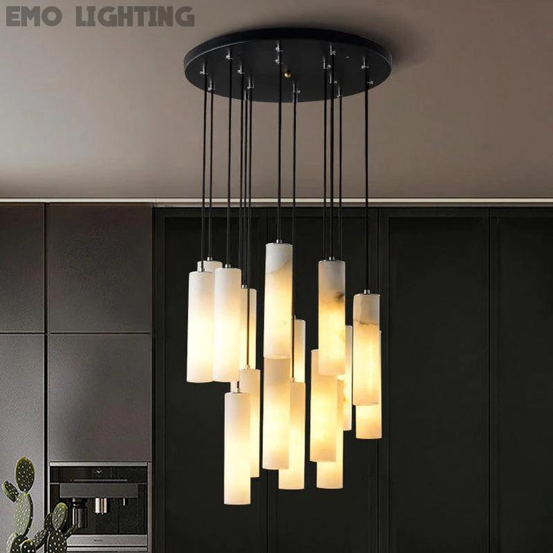 Eudora Alabaster Modern Pendant Light For Foyer And Staircase Area