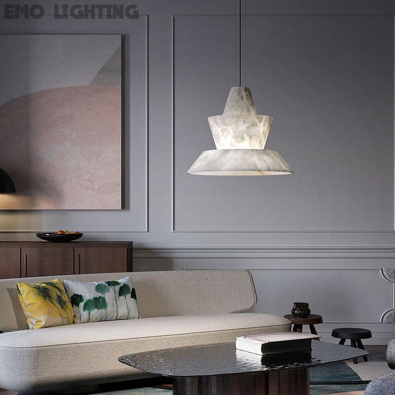 LAB Alabaster Dining Table Pendant Light