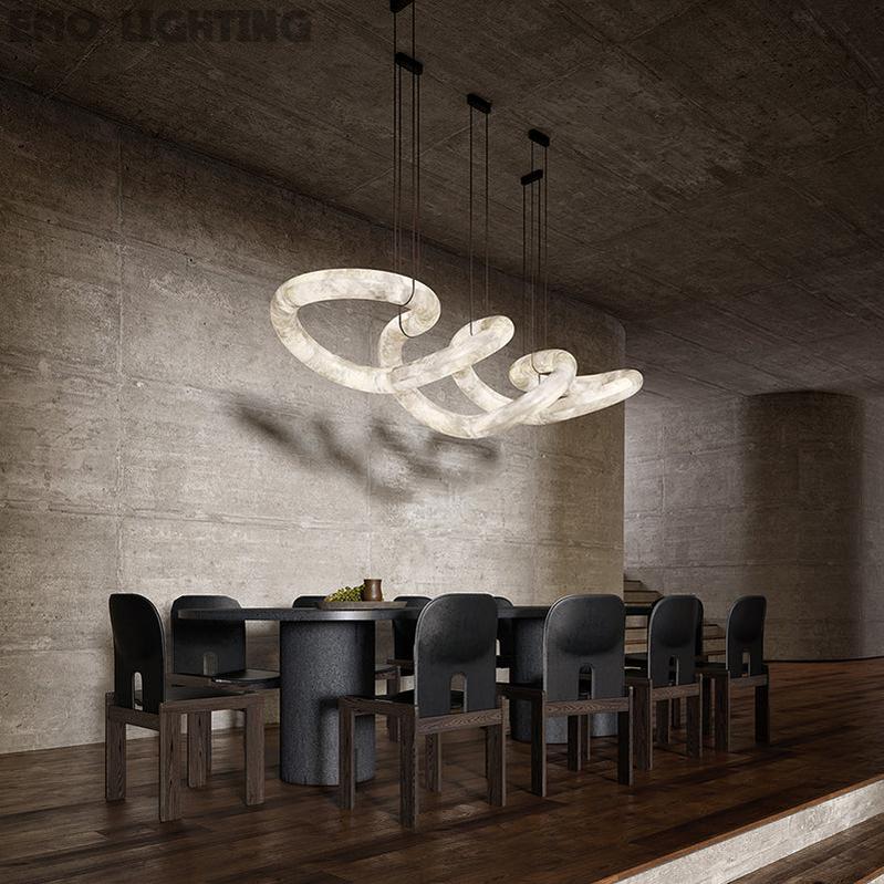 Scarlett Designer Alabaster Pendant Light, Modern Luxury Inspired Chandelier