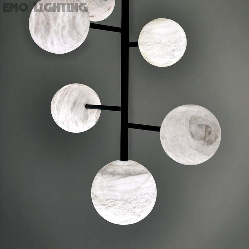 Lola Modern Artistic Alabaster Pendant Light, Unique Chandelier Designs