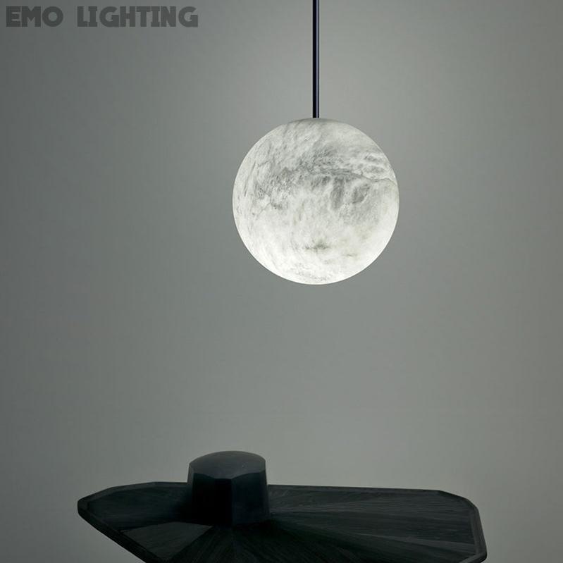 Luna Alabaster Sphere Staircase Chandelier, Multi Pendant Light