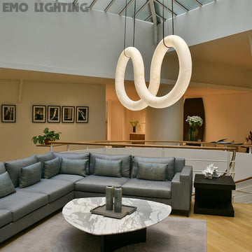 Oslo Infinity Symmetrical Alabaster Pendant Chandelier
