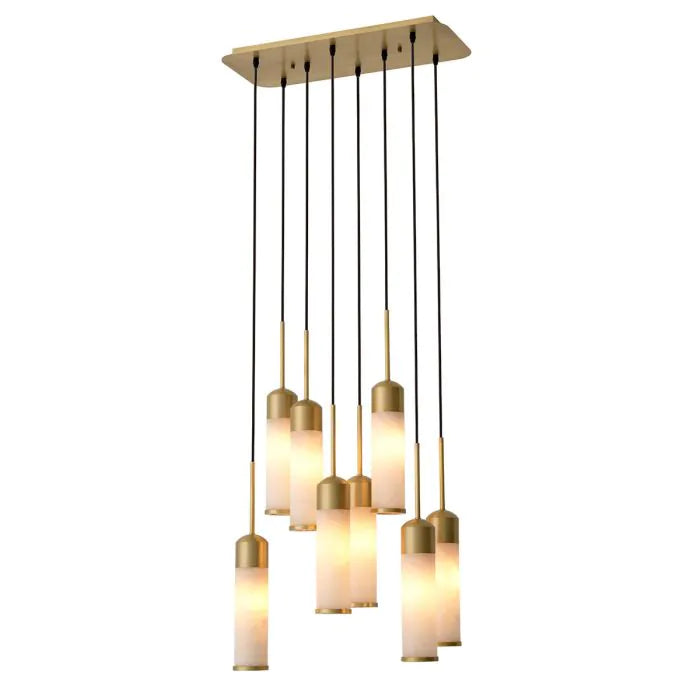 Eos 8-Light Cluster Rectangular Alabaster Chandelier