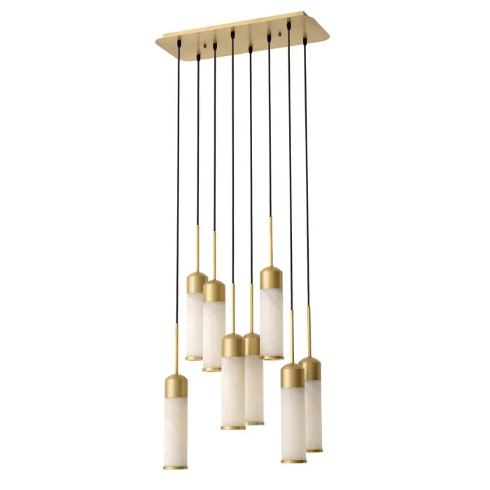 Eos 8-Light Cluster Rectangular Alabaster Chandelier