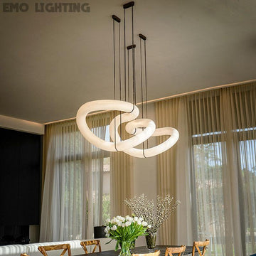 Scarlett Designer Alabaster Pendant Light, Modern Inspired Chandelier