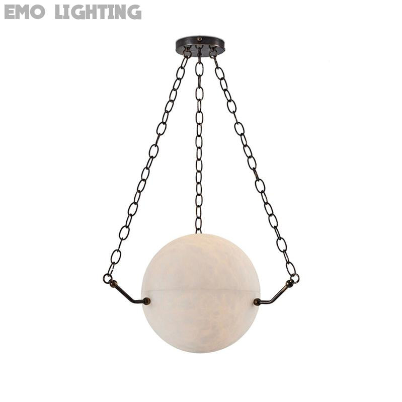 Alabaster Sphere Suspension Lamp, Pendant Kitchen Island Lamp