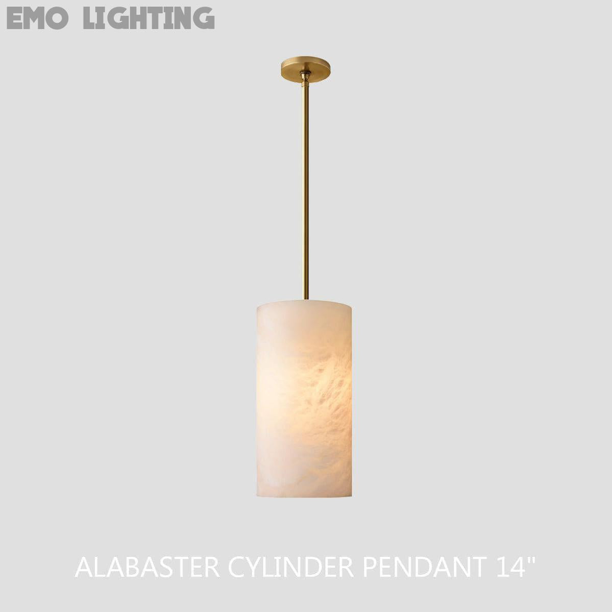 Hand Carved Alabaster Cylinder Pendent