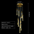 extra length oversized golden waterdrop shaped light fixture big staircase chandelier 