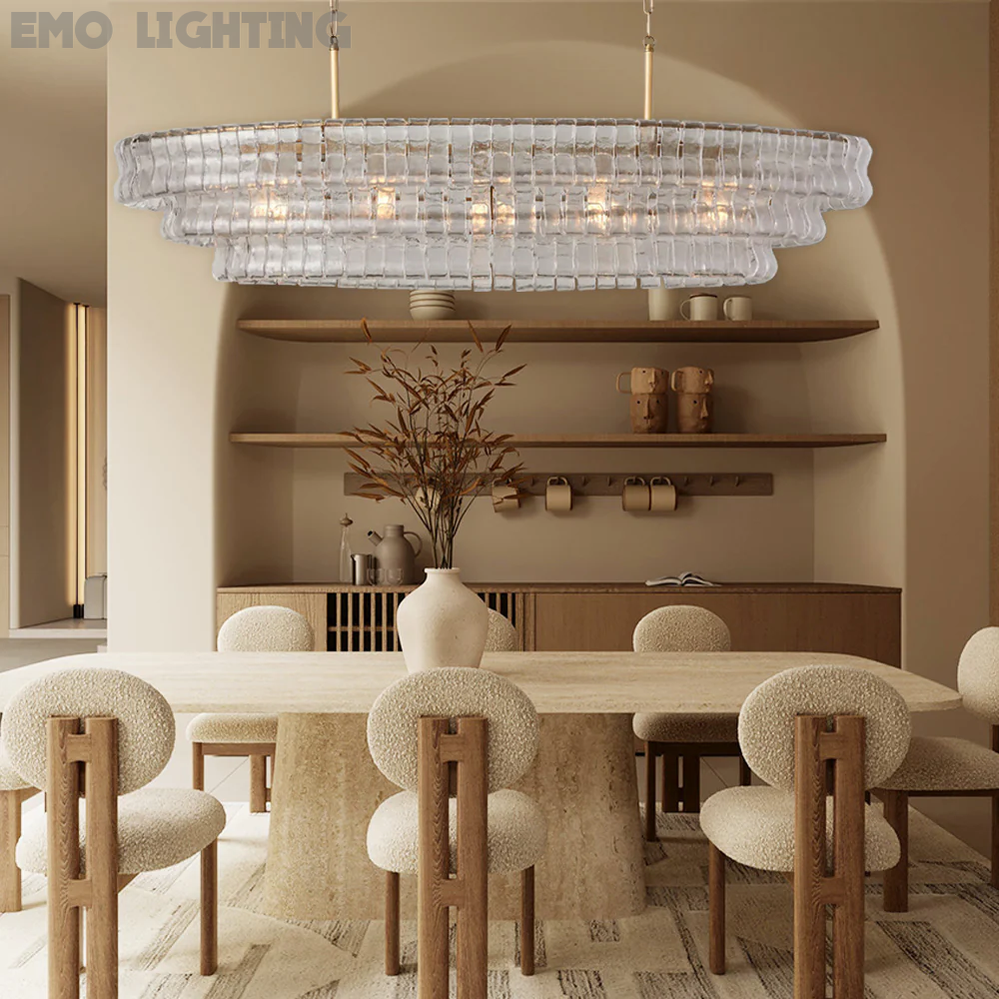 Ghiaccio Oval Chandelier 54" 65"-MEET LIGHTING