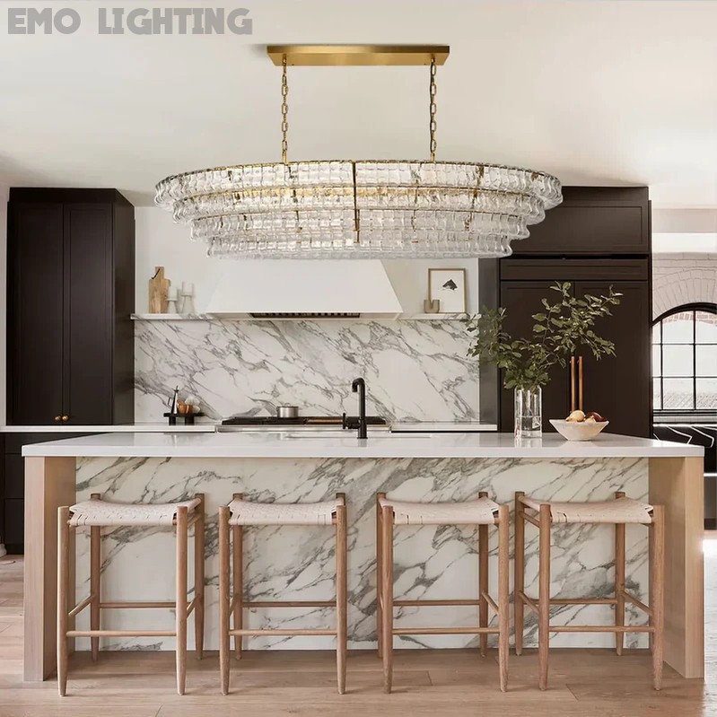 Ghiaccio Oval Chandelier 54" 65"-MEET LIGHTING