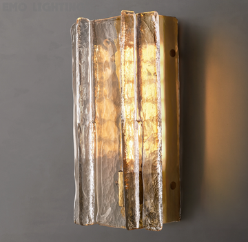 Lattice Clear Glass Sconce 15"