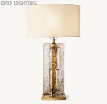 Lattice Smoke Glass Table Lamp