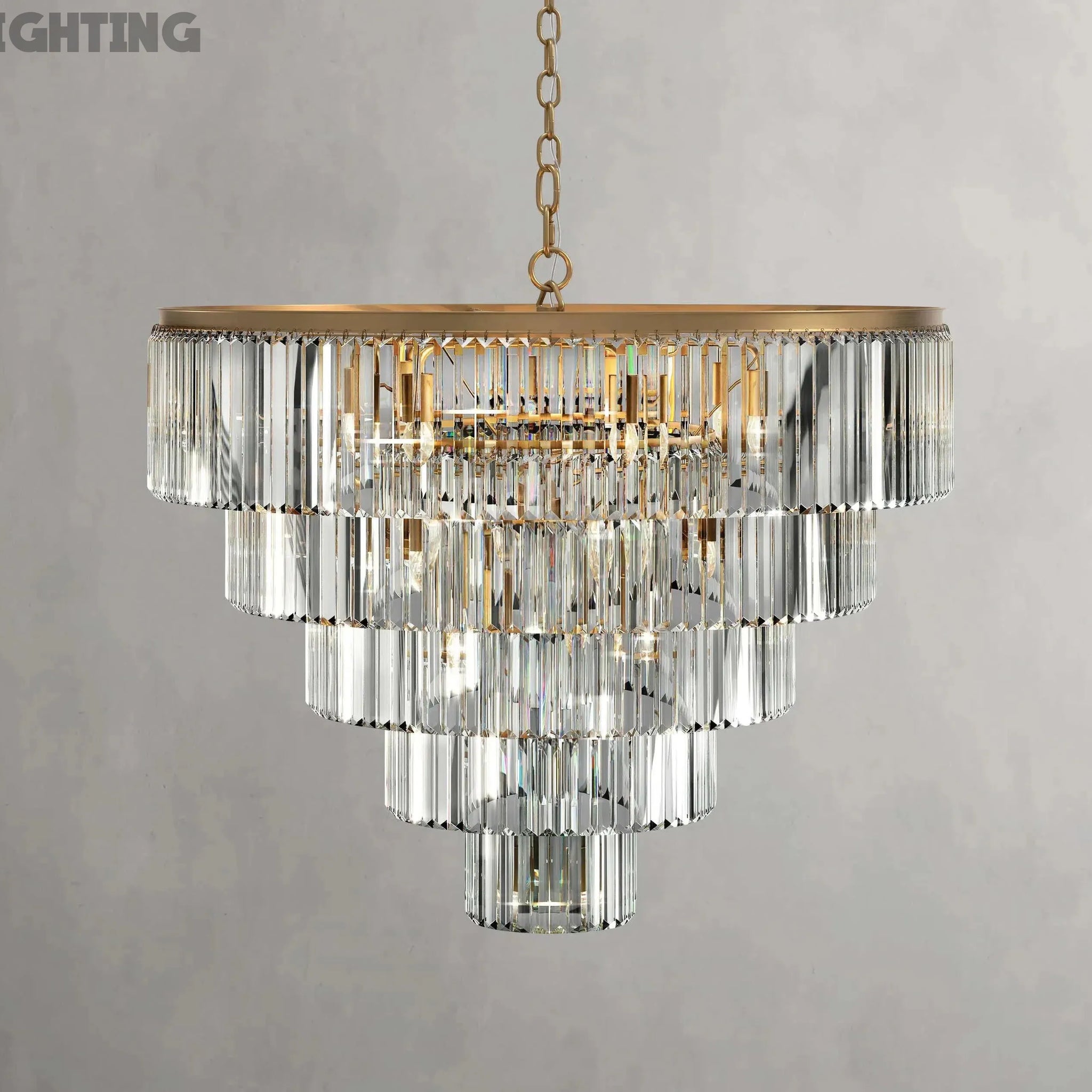 Leyland Tiered Round Crystal Chandelier