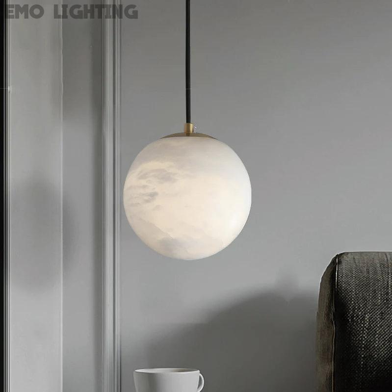 Hansa Alabaster Ball Pendant Light, Island Mini Pendant Light
