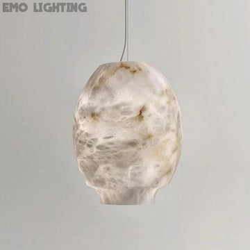 Modern Luxury Alabaster Lantern Pendant Light, Bar Pendant Light