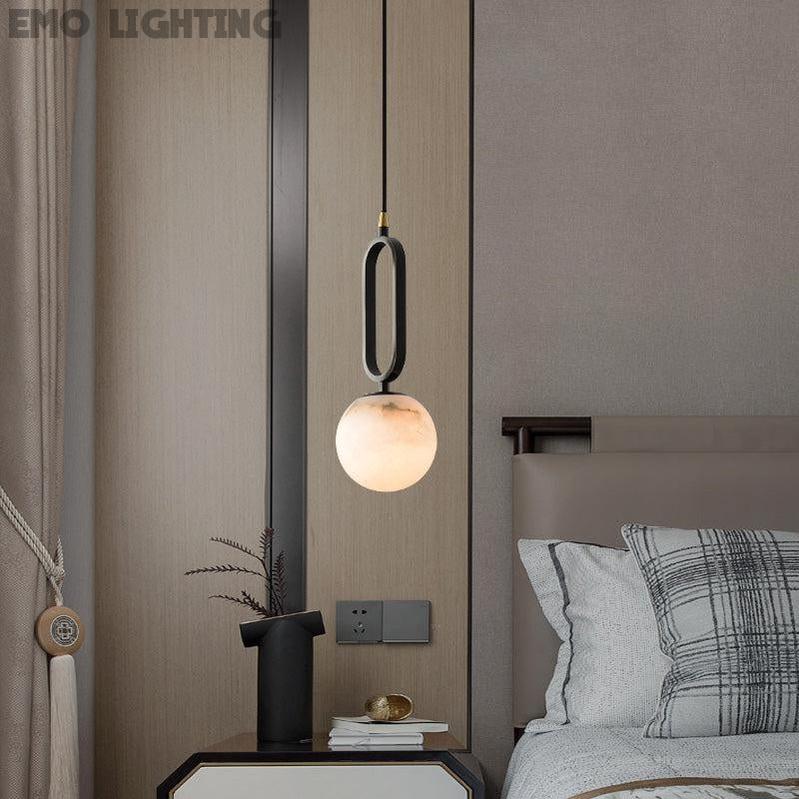 Phoenix Alabaster Sphere Pendant Light, Modern Pendant Lighting