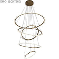 Rock Crystal Multi Rings Chandelier For Staircase - thebelacan