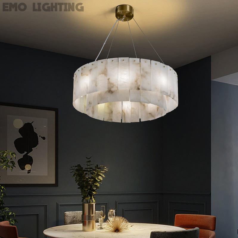 Victoria Alabaster Modern Round Chandelier