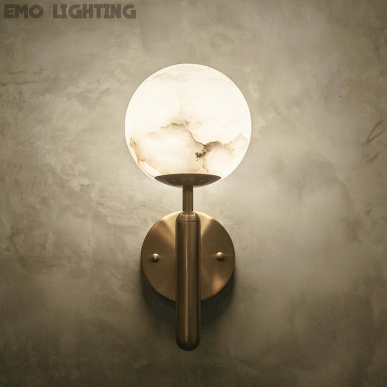 Aurora Alabaster Global Wall Light, Bedroom Wall Light