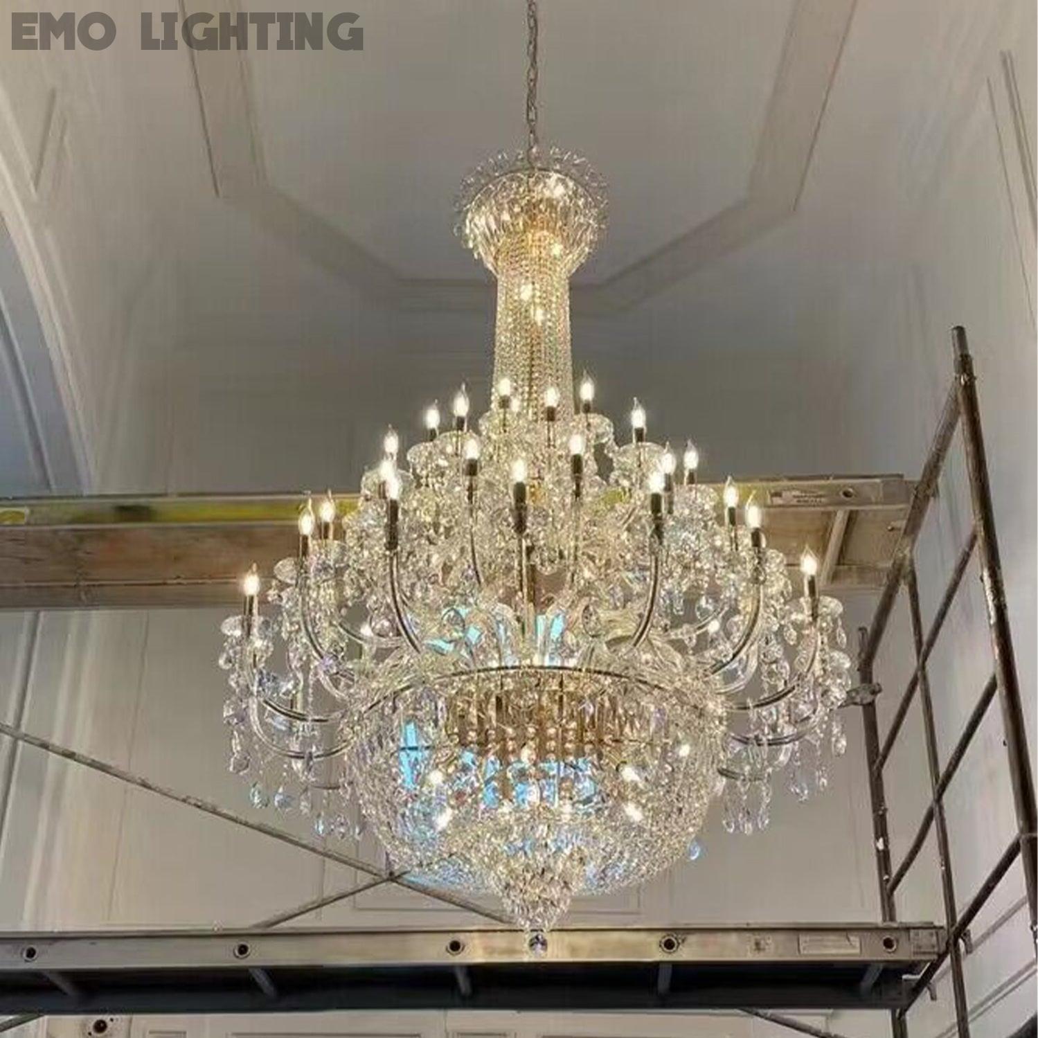 oversized luxury candle crystal chandelier for big house/duplex buildings/2-story/villa hallway,foyer,staircase,living room