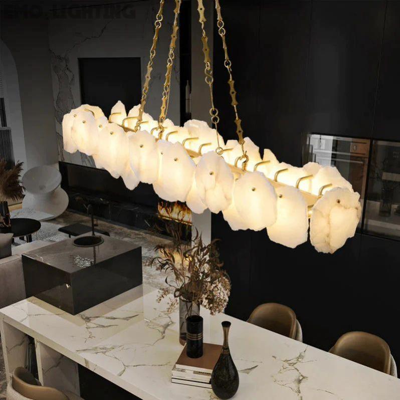 Alabaster OvalI Chandelier, Dining Room Chandelier