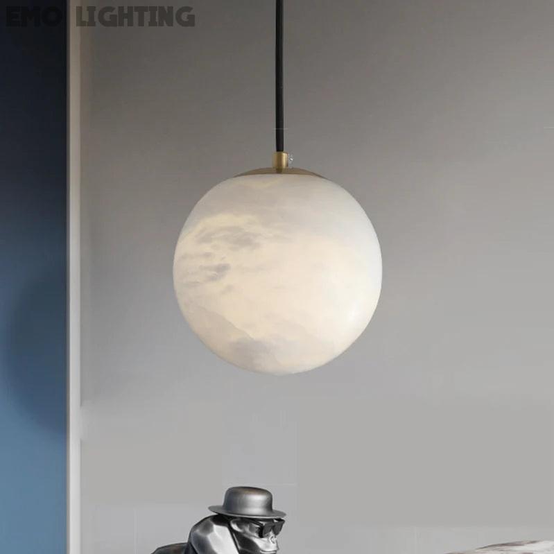 Hansa Alabaster Ball Pendant Light, Island Mini Pendant Light