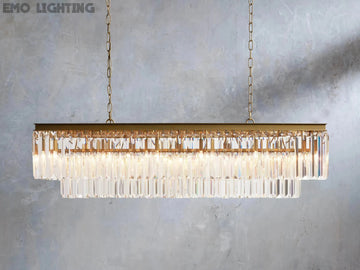 Leyland Tiered Rectangular Crystal Chandelier