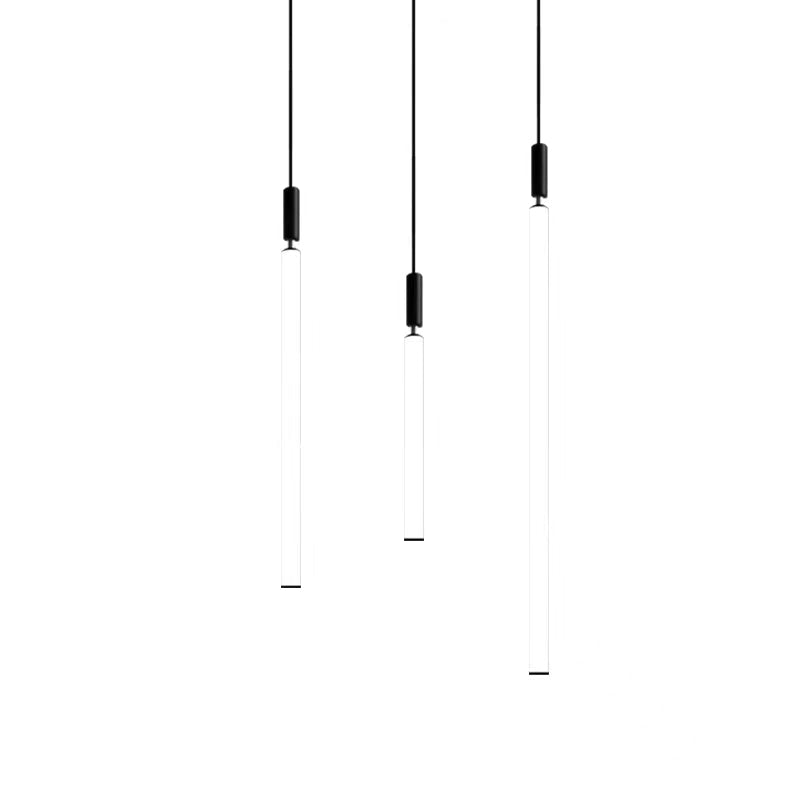 Motif Draped Multi Light Pendant,chandelier,chandeliers,glass,iron,black,slender,minimalist,nordic,stair,stairs,staircase,high-ceiling room,living room,loft,duplex,long,high