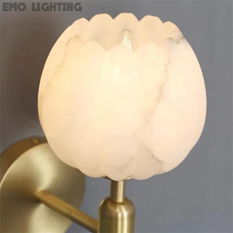 Antonia Modern Alabaster Globe Wall Sconce For Bedroom Wall Light Fixtures J-CHANDELIER   