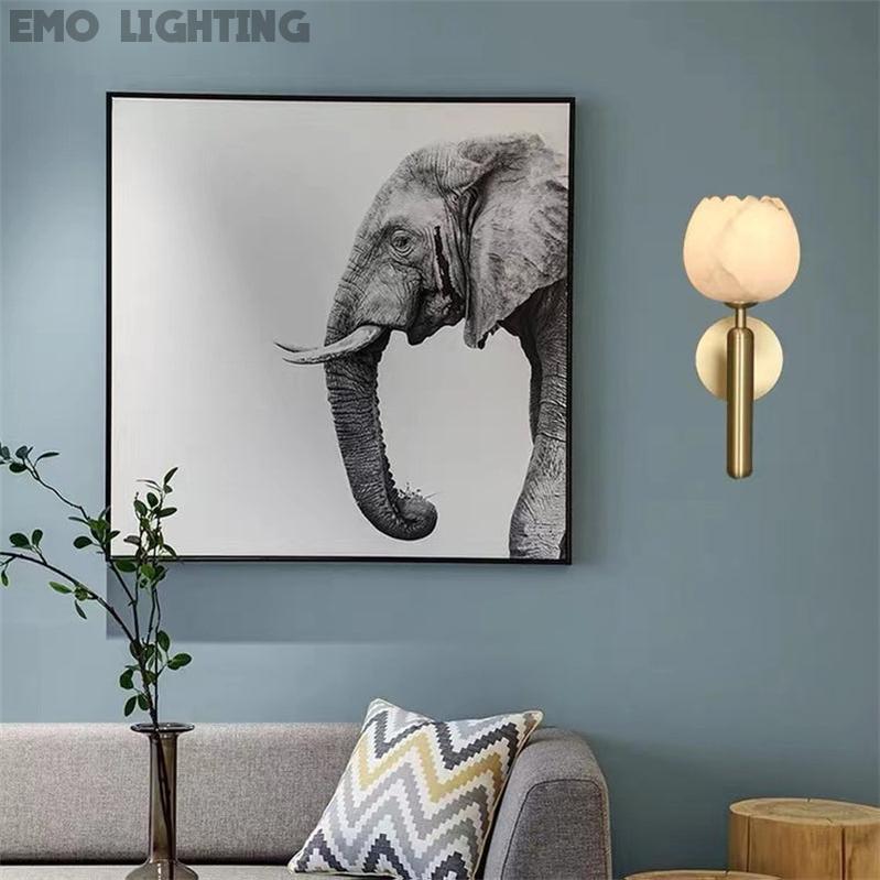 Antonia Modern Alabaster Globe Wall Sconce For Bedroom Wall Light Fixtures J-CHANDELIER   