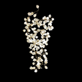 Pure White Magnolia Chandelier with Golden Branches for Grand Spaces