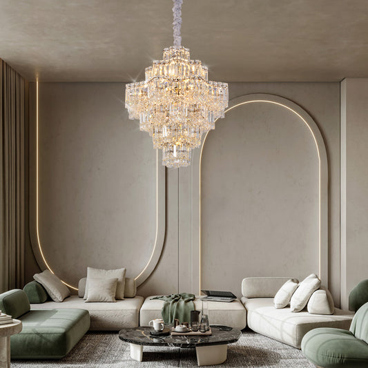 Modern Layer Crystal Chandelier For Living Room Kitchen