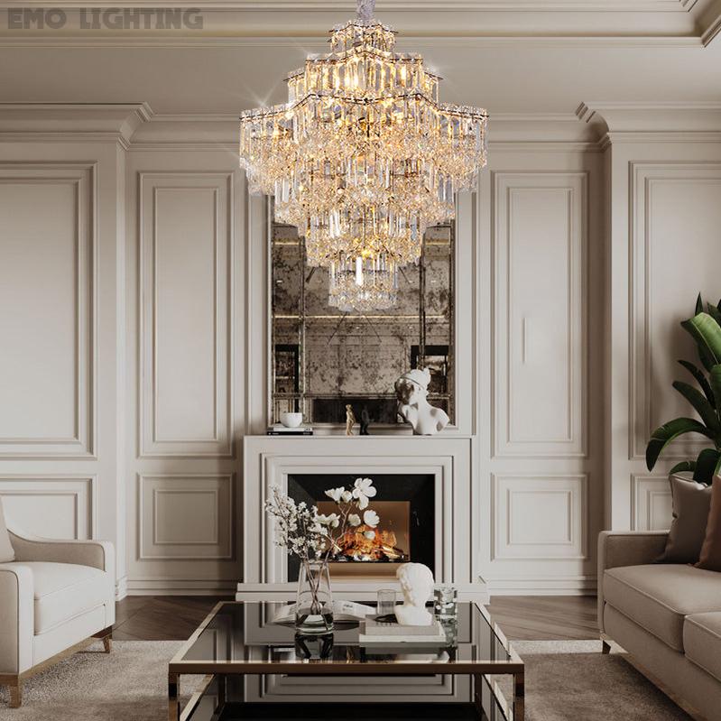 Modern Layer Crystal Chandelier For Living Room Kitchen