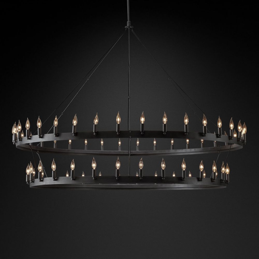 Camino Vintage Candelabra 2-Tier Round Chandelier 73''D