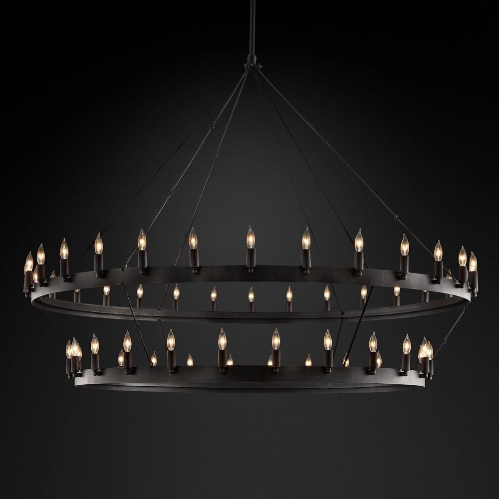 Camino Vintage Candelabra 2-Tier Round Chandelier 63''D