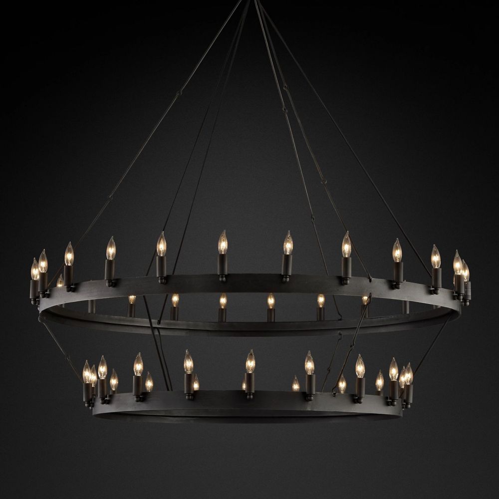 Camino Vintage Candelabra 2-Tier Round Chandelier 50''D