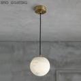 Modern Luxury Alabaster Ball Pendant Light, Island Mini Pendant Light