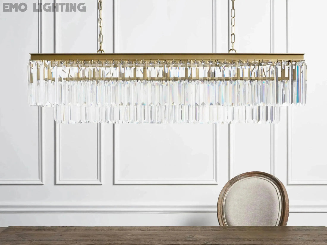Leyland Tiered Rectangular Crystal Chandelier