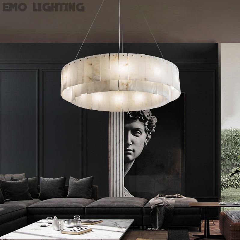 Victoria Alabaster Modern Round Chandelier
