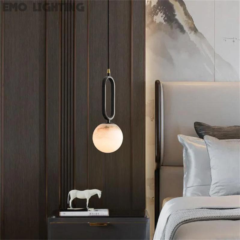 Phoenix Alabaster Sphere Pendant Light, Modern Pendant Lighting