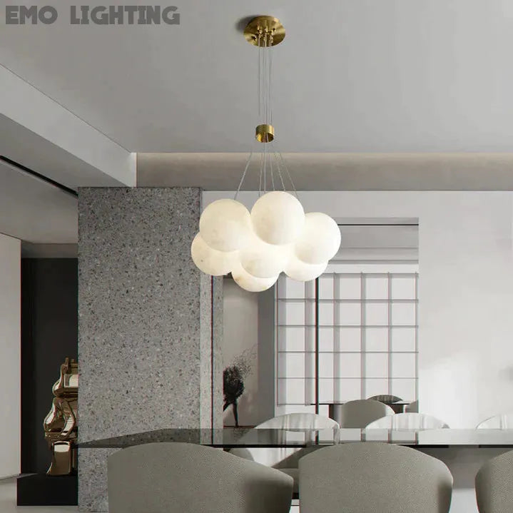 Mancy Modern Creative Alabaster Ball Chandelier