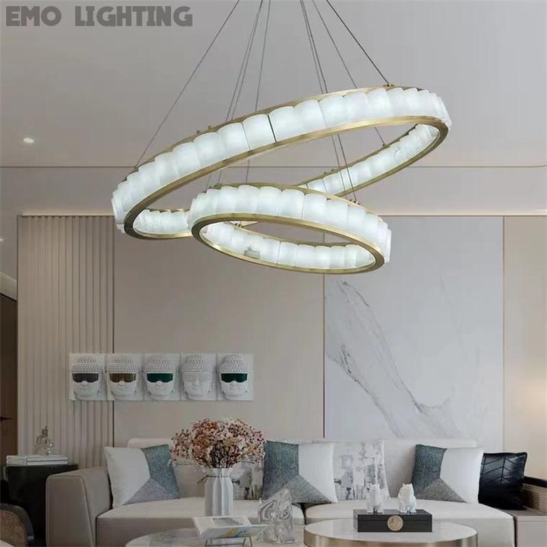 Gina Alabaster Circle Round Pendent Light, Galaxy Pendant Light