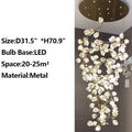 Pure White Magnolia Chandelier with Golden Branches for Grand Spaces