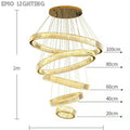Extra Large Customization Modern Front Entryway Luxury Aesthetic Chandelier 5 Rings Crystal Gold/ Chrome Finish Ceiling Lamp For Hotel Hallway Entrance Lobby