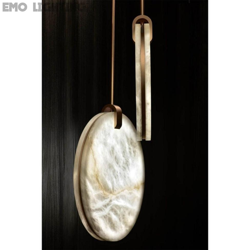 Alabaster Disc Pendant Light