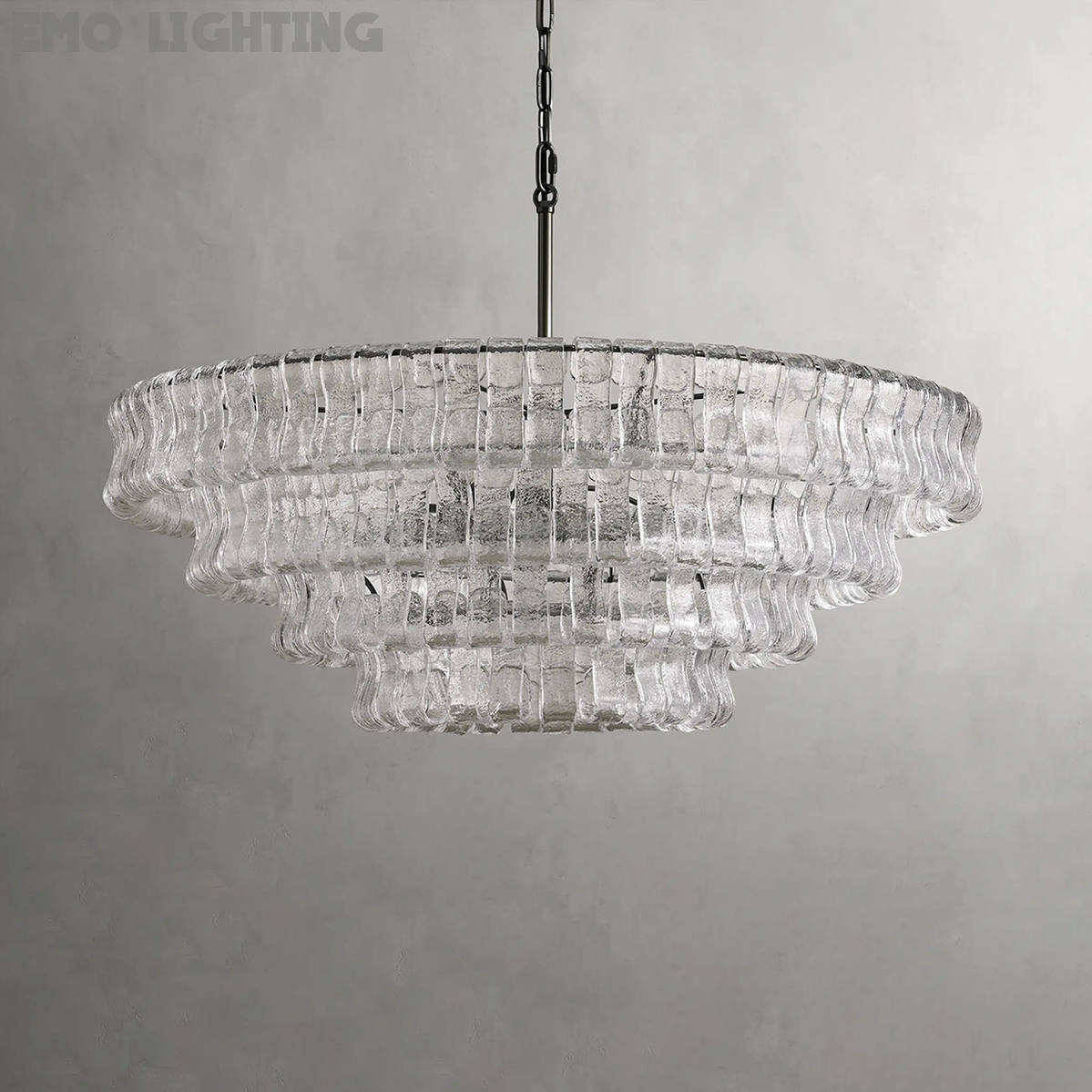 Art Glass Ghiaccio Round Chandelier 36" 48" 60"-MEET LIGHTING