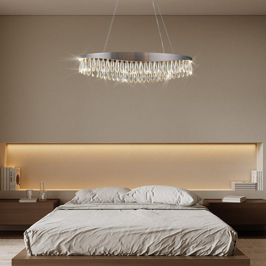 Modern Crystal Round Chandelier For Bedroom