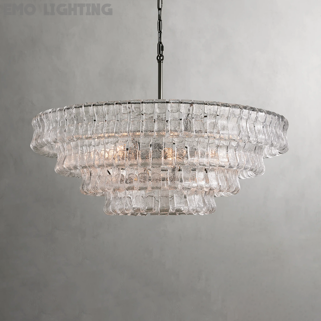 Art Glass Ghiaccio Round Chandelier 36" 48" 60"-MEET LIGHTING
