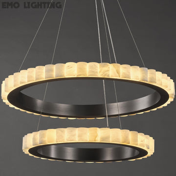 Alabaster Chandelier, D31in Modern Led Chandelier