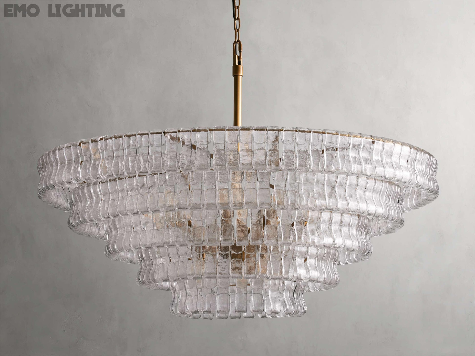Art Glass Ghiaccio Round Chandelier 36" 48" 60"-MEET LIGHTING